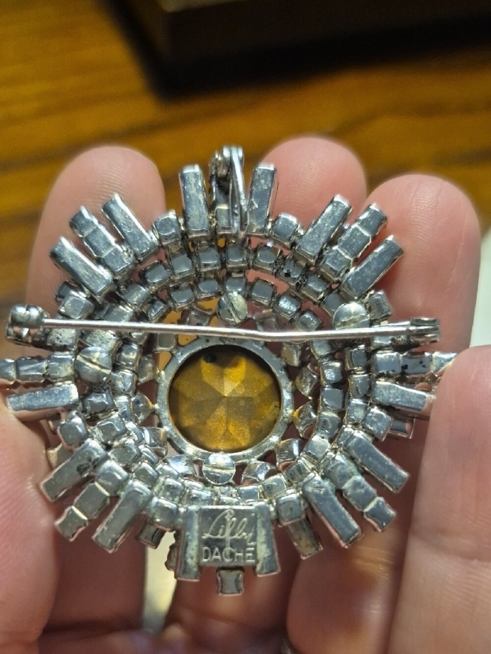 Lilly Dache Rhinestone Pin Brooch Pendant Very RARE - Picture 4 of 7
